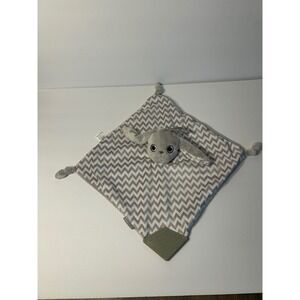 BooginHead Bunny Lovie Security Blanket Grey Chevron Teether Plush Rabbit